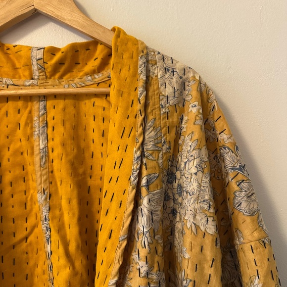 Handmade Kantha Quilted Kimono Jacket Made From Upcycled Cotton Saris | One Size - Picture 3 of 8